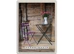 Vianmo Insegna Di Latta 40X30 Cm Skandinawien Terasse Stuhl Tisch Blume