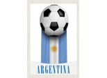 Vianmo Insegna In Legno 18X12 Cm Argentinien Flagge FußBall