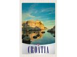 Vianmo Insegna In Legno 18X12 Cm Kroatien Burg Strand Meer Europa