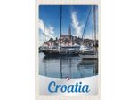 Vianmo Insegna In Legno 18X12 Cm Kroatien Yacht Stadt Meer