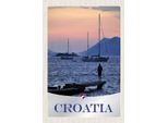 Vianmo Insegna In Legno 18X12 Cm Kroatien Yacht Meer Angeln Gebirge