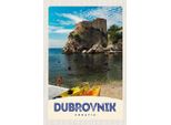 Vianmo Insegna In Legno 18X12 Cm Dubrovnik Kroatien Meer