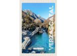 Vianmo Insegna In Legno 18X12 Cm Verzascatal BrüCke Fluss
