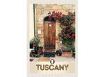 Vianmo Insegna In Legno 18X12 Cm Toskana Italien Natur Blumen TüR
