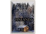 Vianmo Insegna Di Latta 40X30 Cm Finnland Haus Schnee Wald Winterzeit