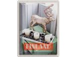 Vianmo Insegna Di Latta 40X30 Cm Finnland Hirsch Adventsteller