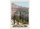 Vianmo Insegna In Legno 18X12 Cm Jerusalem Israel Stadt Garten