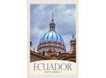 Vianmo Insegna In Legno 18X12 Cm Ecuador SüD Amerika Kirche Stadt