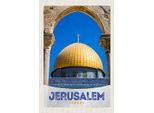 Vianmo Insegna In Legno 18X12 Cm Jerusalem Israel Tempel Gold