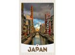 Vianmo Insegna In Legno 18X12 Cm Japan Asien Fluss Stadt