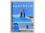 Vianmo Insegna Di Latta 40X30 Cm Santorini Greece Griechenland Blau