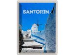 Vianmo Insegna Di Latta 40X30 Cm Santorini Griechenland WeißE Treppen