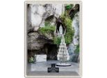 Vianmo Insegna Di Latta 40X30 Cm Frankreich Lourdes Jesud Kerzen Natur