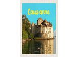 Vianmo Insegna In Legno 18X12 Cm Lausanne Schloss See Schweiz Reiseziel