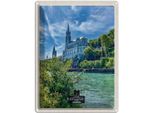 Vianmo Insegna Di Latta 40X30 Cm Frankreich Lourdes Meer Kirche Natur