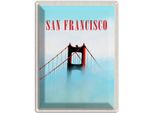 Vianmo Insegna Di Latta 40X30 Cm San Francisco BrüCke Himmel Blau