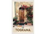 Vianmo Insegna In Legno 18X12 Cm Toskana Italien Natur Blumen TüR