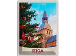 Vianmo Insegna Di Latta 40X30 Cm Riga Lettland Weihnachten Winterzeit