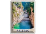 Vianmo Insegna Di Latta 40X30 Cm Salerno Insel Natur Boot Strand Sonne