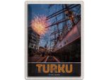 Vianmo Insegna Di Latta 40X30 Cm Turku Finnland Schiff Feuerwerk