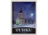 Vianmo Insegna Di Latta 40X30 Cm Turku Finnland Kirche Schnee Winter