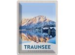 Vianmo Insegna Di Latta 40X30 Cm Traunsee ÖStereich Winterzeit Schnee