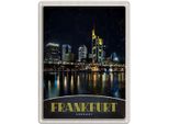 Vianmo Insegna Di Latta 40X30 Cm Frankfurt Deutschalnd Nacht BrüCke