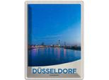 Vianmo Insegna Di Latta 40X30 Cm DüSseldorf Fluss Stadt BrüCke Turm