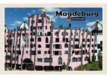 Vianmo Insegna In Legno 12X18 Cm Magdeburg Hundertwasser GebäUde