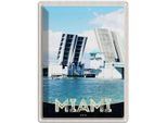 Vianmo Insegna Di Latta 40X30 Cm Miami Amerika Usa BrüCke Schiffe Meer