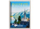 Vianmo Insegna Di Latta 40X30 Cm Hallstatt ÖSterreich Berge Kirche
