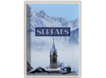 Vianmo Insegna Di Latta 40X30 Cm Serfhaus Schnee Berge Kirche Winter