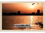 Vianmo Insegna In Legno 12X18 Cm Hamburg Winterhude Sonnenuntergang