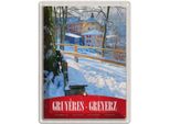 Vianmo Insegna Di Latta 40X30 Cm Gruyeres Greyerz Schweiz Schnee