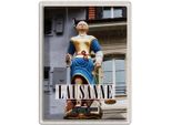 Vianmo Insegna Di Latta 40X30 Cm Lausanne Schweiz Skulptur Frau Waage