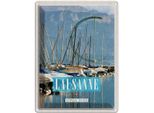 Vianmo Insegna Di Latta 40X30 Cm Lausanne Schweiz Boote Gebirge WäLder