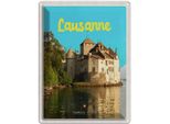 Vianmo Insegna Di Latta 40X30 Cm Lausanne Schloss See Schweiz