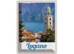 Vianmo Insegna Di Latta 40X30 Cm Lugano Schweiz See Kirche Gebirge
