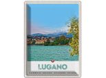 Vianmo Insegna Di Latta 40X30 Cm Lugano Schweiz See Ausblick Auf Stadt