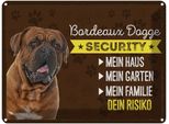 Vianmo Insegna Di Latta 30X40 Cm Bordeaux Dogge Security Dein Risiko