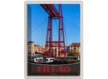 Vianmo Insegna Di Latta 40X30 Cm Bilbao Spanien Europa Rote BrüCke