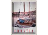 Vianmo Insegna Di Latta 40X30 Cm Kroatien Boote Stadt Meer