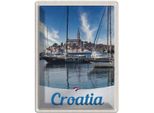 Vianmo Insegna Di Latta 40X30 Cm Kroatien Yacht Stadt Meer