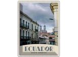 Vianmo Insegna Di Latta 40X30 Cm Ecuador SüD Amerika Stadt Kirche