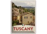 Vianmo Insegna Di Latta 40X30 Cm Toskana Italien BäUme HäUser