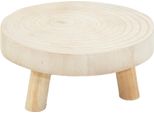 Piantana A Disco Naturale Rotonda - 20 Cm / Piccola - Sgabello Per Fiori In Legno Con 3 Piedi - Sgabello Per Piante, Supporto Per Fiori, Piatto Per Piante, Sgabello Per Decorazione Piante
