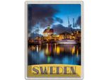 Vianmo Insegna Di Latta 40X30 Cm Schweden Boote GebäUde Meer