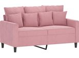 Vidaxl Divano A 2 Posti In Velluto Rosa 120 Cm