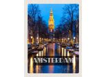 Vianmo Insegna In Legno 40X30 Cm Retro Amsterdam Munt Tower Nacht