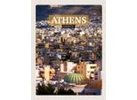 Vianmo Insegna In Legno 40X30 Cm Athens Greece Blick Auf Die Stadt